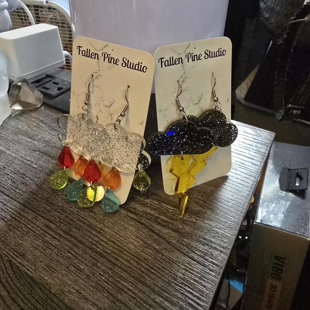 Fallen Pine Studio Glitter Cloud Earrings